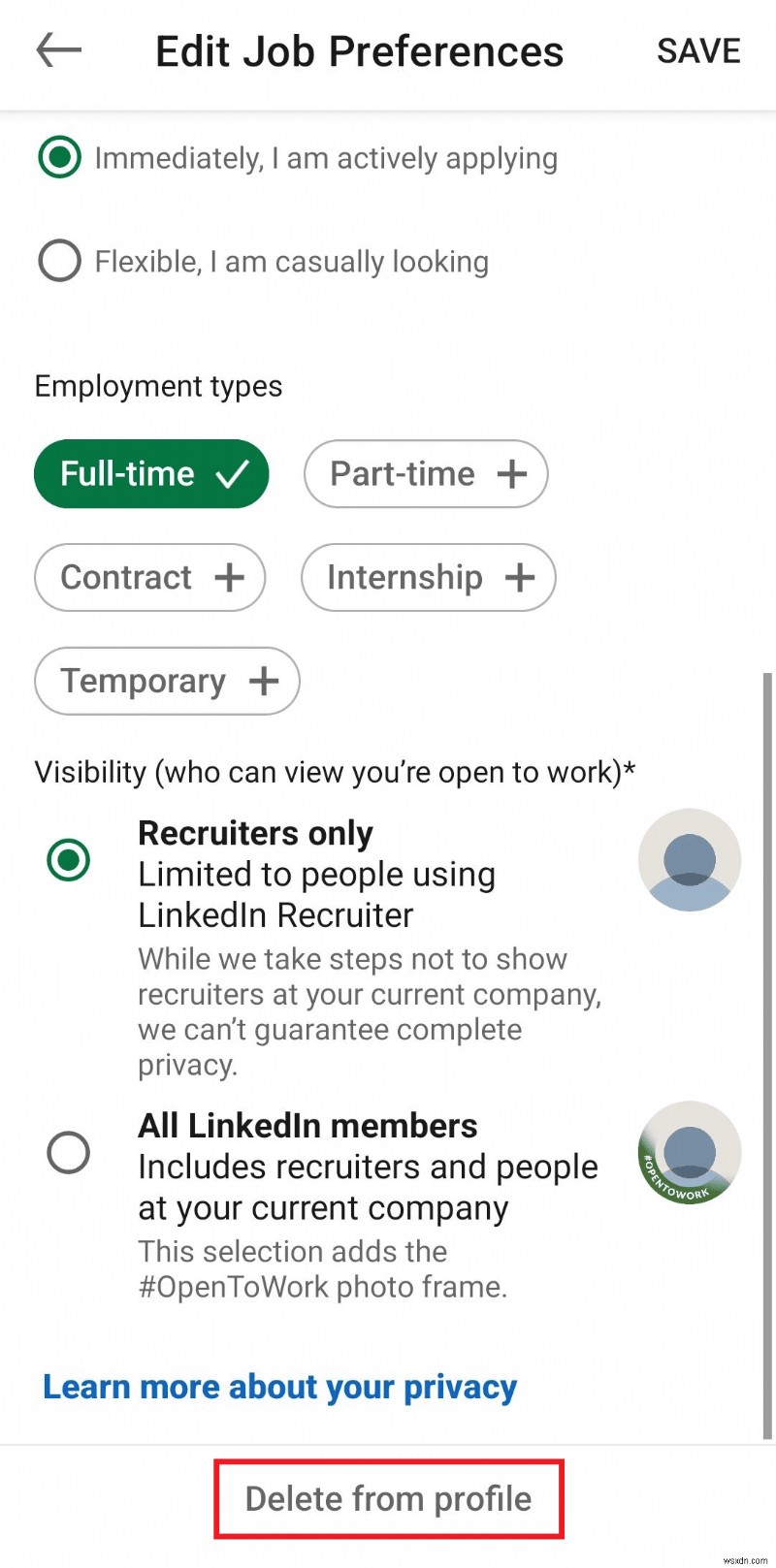 ปิดใช้งานคุณสมบัติ Open to Work บนแอพ LinkedIn Mobile – คำแนะนำทีละขั้นตอน