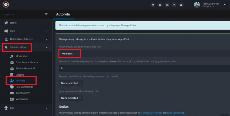 บทบาทปฏิกิริยา YAGPDB หลัก:คำแนะนำทีละขั้นตอนสำหรับเซิร์ฟเวอร์ Discord 