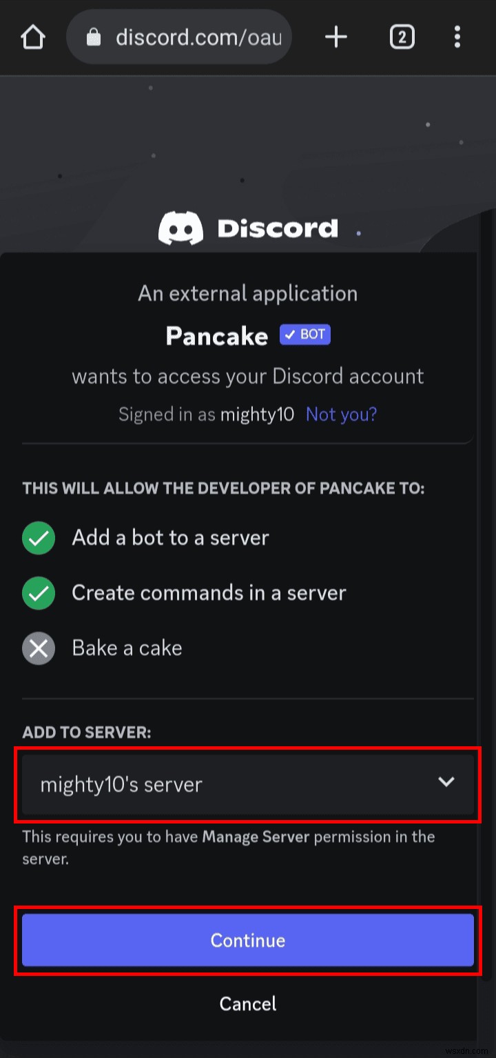 เพิ่ม Pancake Bot ไปยังเซิร์ฟเวอร์ Discord ของคุณ:คำแนะนำทีละขั้นตอน