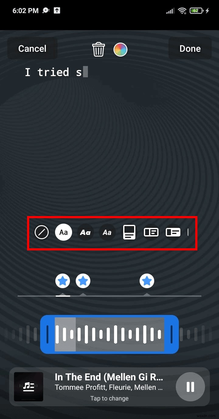 คำแนะนำทีละขั้นตอน:การเพิ่มเนื้อเพลงลงในเรื่องราว Facebook ของคุณบน Android 