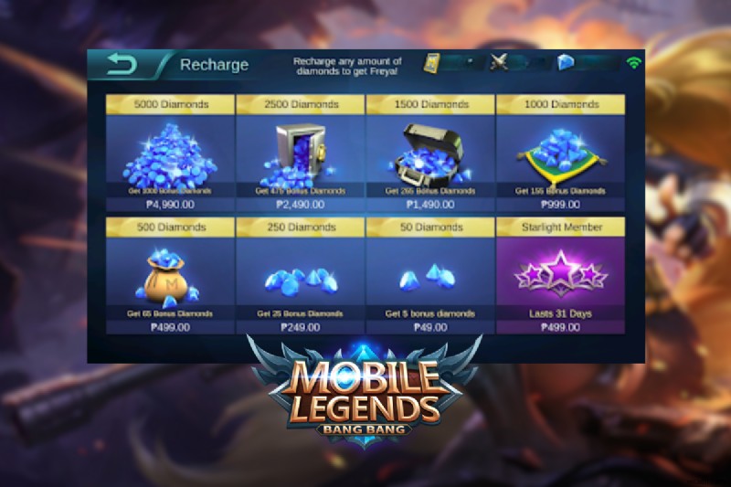 คำแนะนำทีละขั้นตอน:เติมเพชรใน Mobile Legends