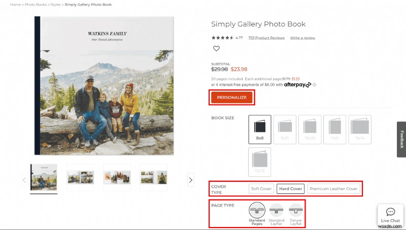 สร้างสมุดภาพ Shutterfly ฟรี:คำแนะนำทีละขั้นตอน 