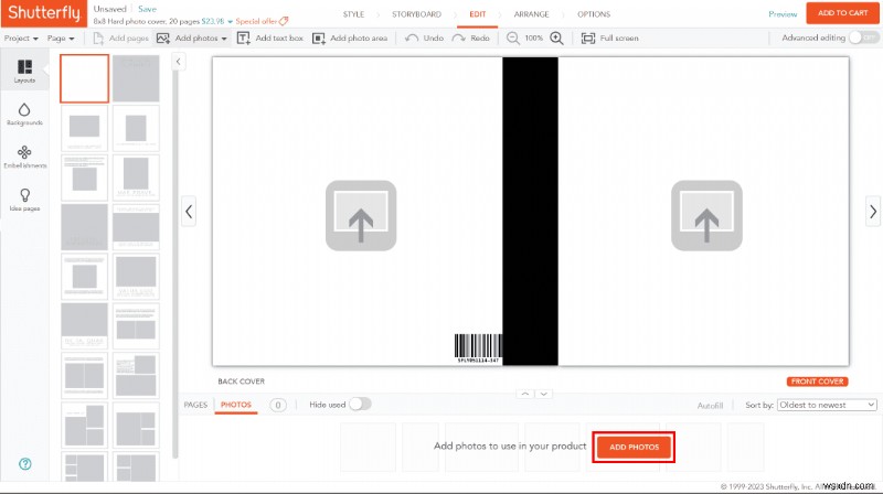 สร้างสมุดภาพ Shutterfly ฟรี:คำแนะนำทีละขั้นตอน 