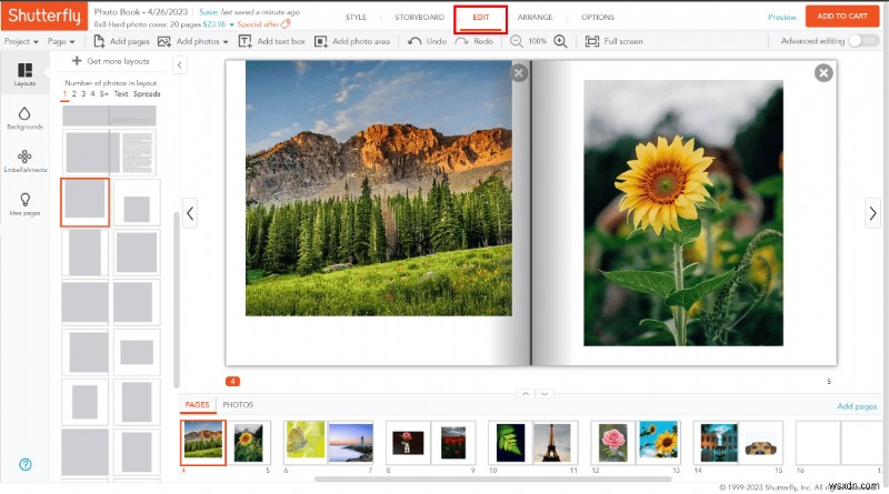 สร้างสมุดภาพ Shutterfly ฟรี:คำแนะนำทีละขั้นตอน 