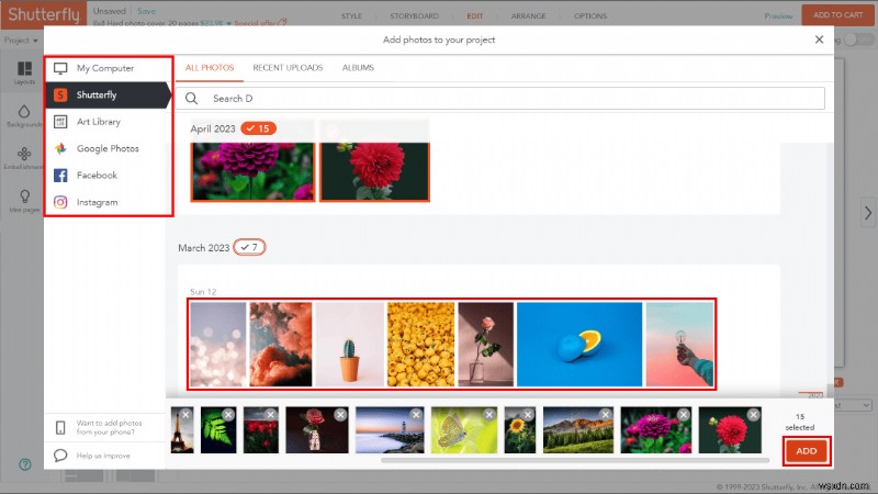 สร้างสมุดภาพ Shutterfly ฟรี:คำแนะนำทีละขั้นตอน 