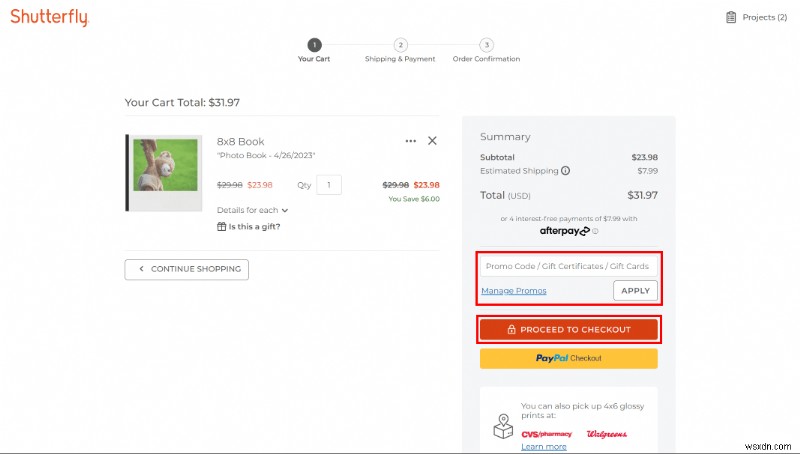 สร้างสมุดภาพ Shutterfly ฟรี:คำแนะนำทีละขั้นตอน 