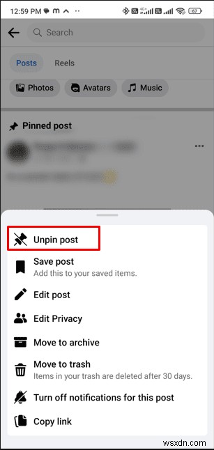 คำแนะนำทีละขั้นตอน:เลิกปักหมุดโพสต์บน Facebook 