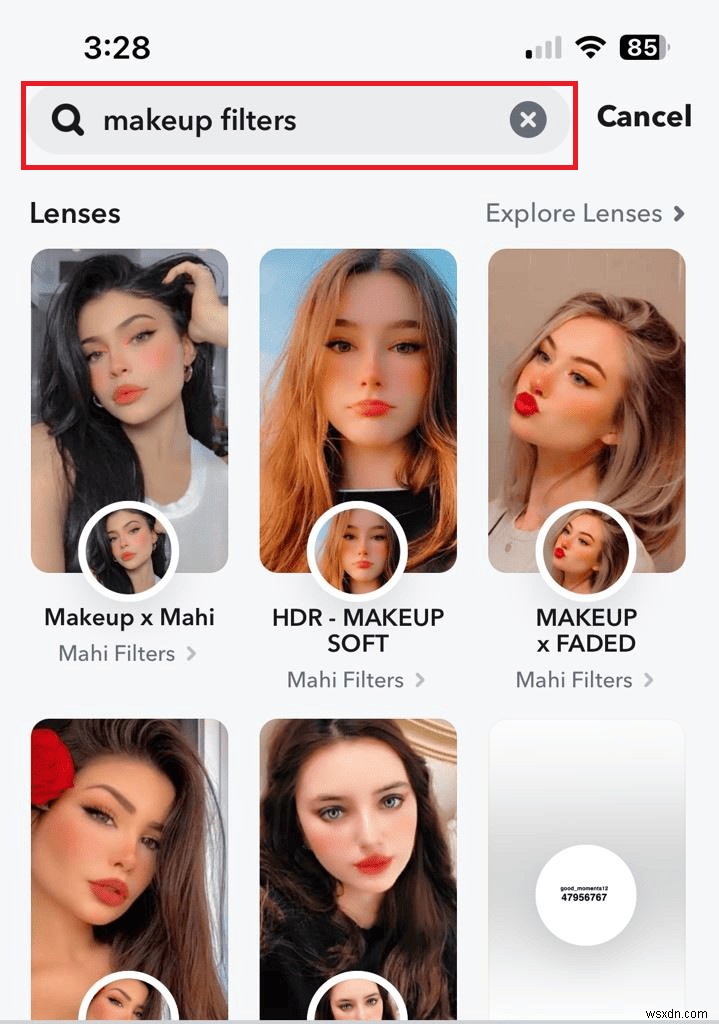คำแนะนำทีละขั้นตอนในการเข้าถึงฟิลเตอร์แต่งหน้าของ Snapchat
