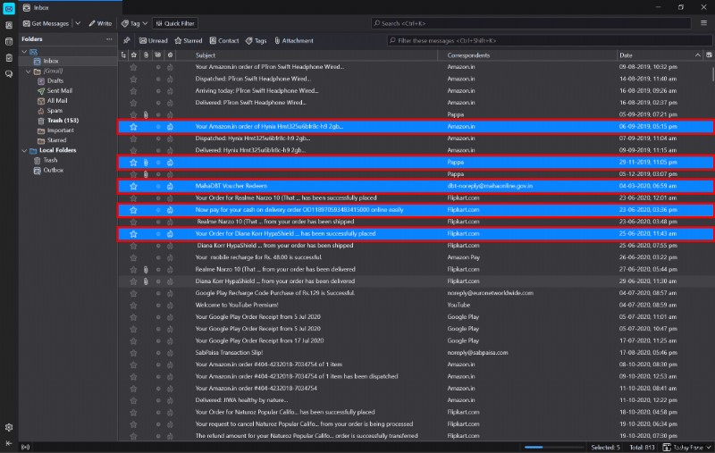ลบอีเมลหลายฉบับอย่างรวดเร็วใน Thunderbird – บทช่วยสอนทีละขั้นตอน