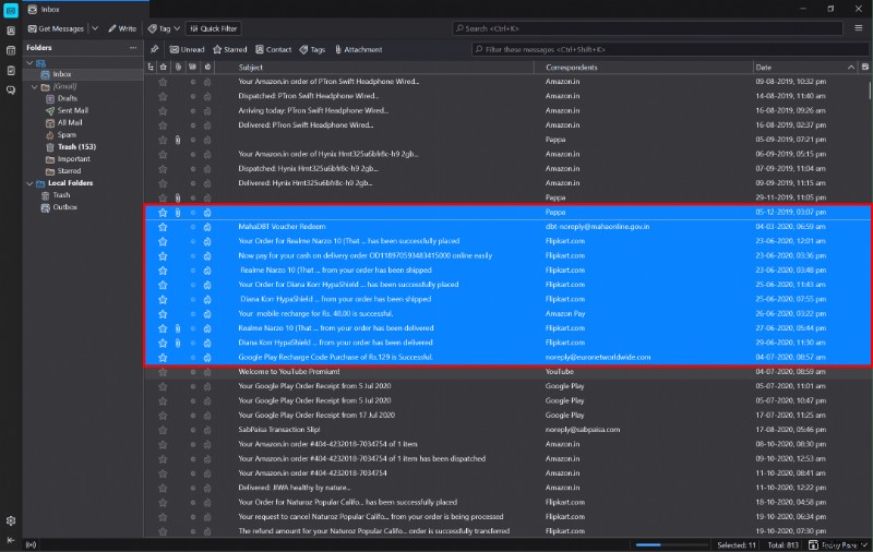 ลบอีเมลหลายฉบับอย่างรวดเร็วใน Thunderbird – บทช่วยสอนทีละขั้นตอน