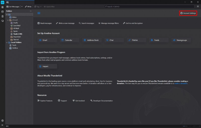 คำแนะนำทีละขั้นตอนในการลบโปรไฟล์ Thunderbird 