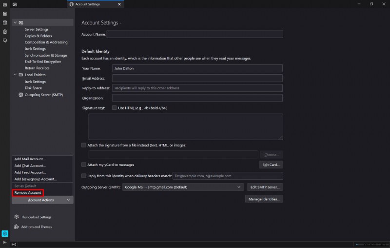 คำแนะนำทีละขั้นตอนในการลบโปรไฟล์ Thunderbird 