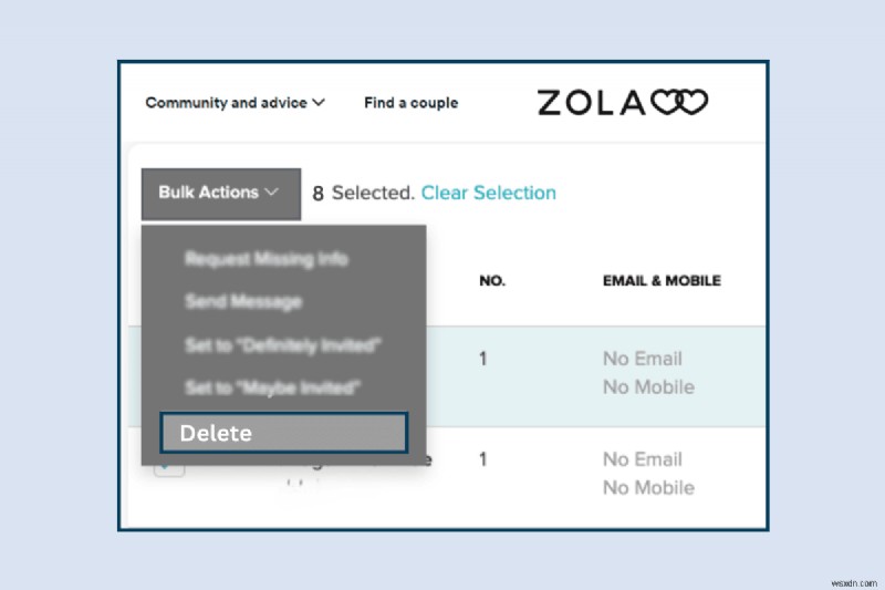ลบแขกออกจากรายชื่องานแต่งงาน Zola ของคุณได้อย่างง่ายดาย 