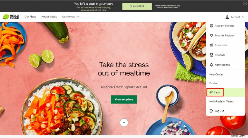 วิธีมอบของขวัญ HelloFresh:ส่งการ์ดชุดอาหารแสนอร่อยให้เพื่อน 