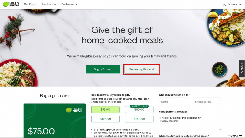 วิธีมอบของขวัญ HelloFresh:ส่งการ์ดชุดอาหารแสนอร่อยให้เพื่อน 
