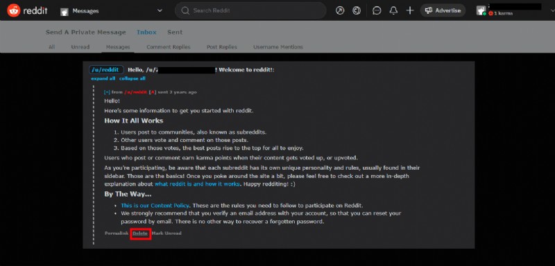 ทำความสะอาดกล่องจดหมาย Reddit ของคุณ:คำแนะนำทีละขั้นตอนในการลบข้อความ 