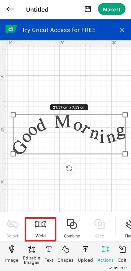 การเรียนรู้ข้อความโค้งบน Cricut Android:คำแนะนำทีละขั้นตอน