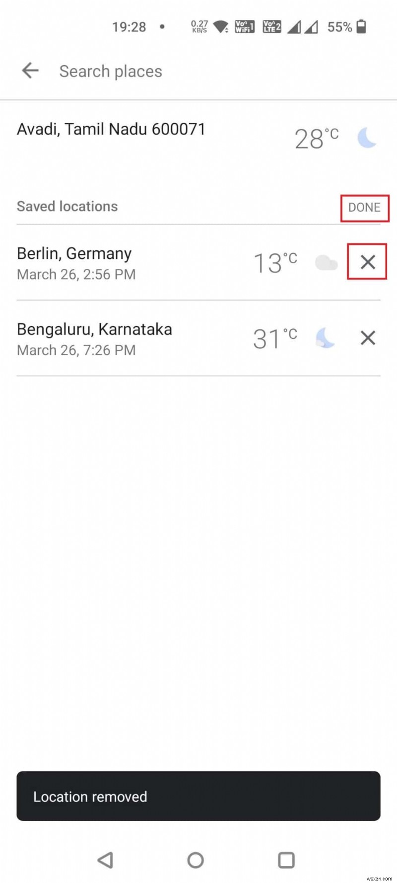 ลบเมืองออกจากแอพพยากรณ์อากาศ Android ของคุณได้อย่างง่ายดาย 