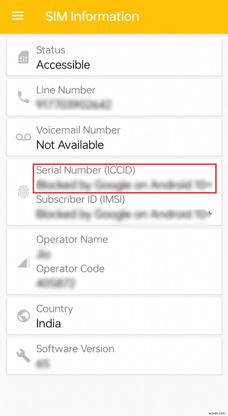 ค้นหาหมายเลขซิมการ์ดของคุณ (ICCID) บนอุปกรณ์ Android