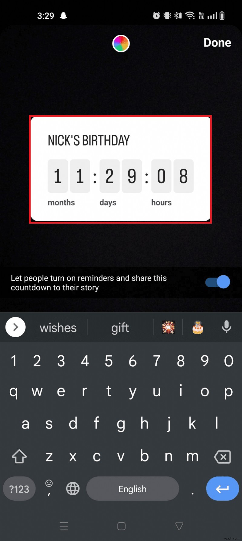 คำแนะนำทีละขั้นตอน:การตั้งค่าตัวจับเวลากล้อง Instagram บน Android 