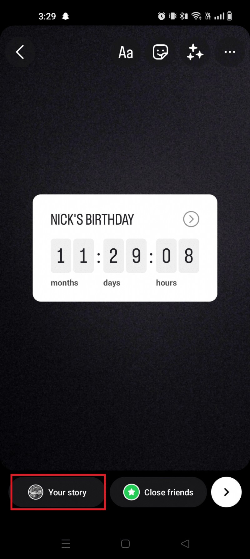 คำแนะนำทีละขั้นตอน:การตั้งค่าตัวจับเวลากล้อง Instagram บน Android 