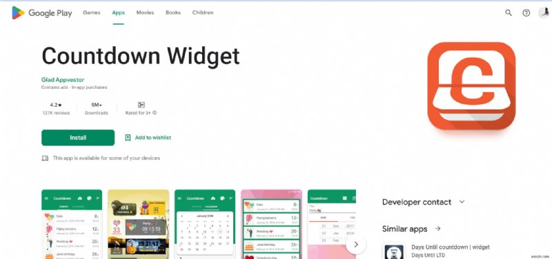 แอพตัวนับวัน Android 20 อันดับแรก:ติดตามอย่างต่อเนื่อง 
