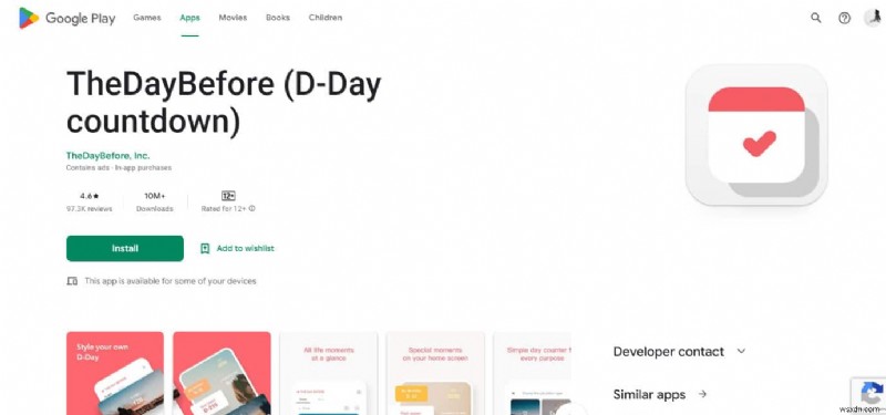 แอพตัวนับวัน Android 20 อันดับแรก:ติดตามอย่างต่อเนื่อง 