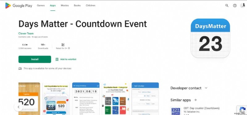 แอพตัวนับวัน Android 20 อันดับแรก:ติดตามอย่างต่อเนื่อง 