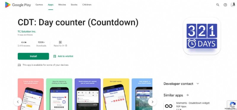 แอพตัวนับวัน Android 20 อันดับแรก:ติดตามอย่างต่อเนื่อง 