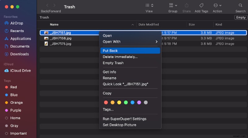 กู้คืนรูปภาพที่ถูกลบบน Mac:4 วิธีการกู้คืนที่ได้รับการพิสูจน์แล้ว 