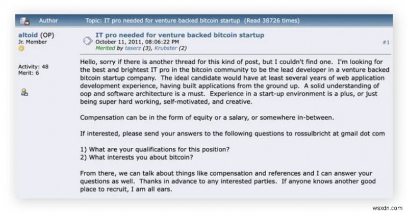 Silk Road:ตลาด Dark Web แห่งแรก (2554-2556) 