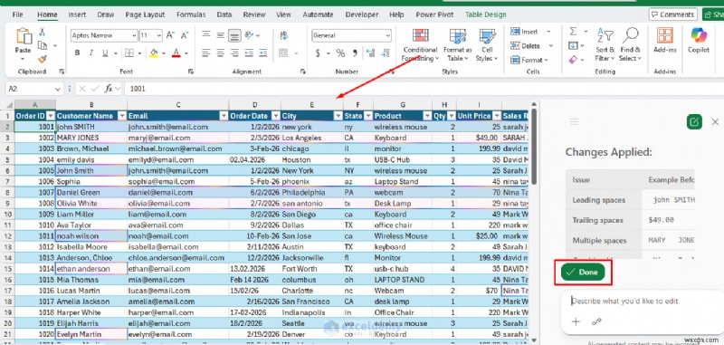 ปรับปรุงการทำความสะอาดข้อมูล Excel ด้วย Copilot:7 ปัญหาทั่วไปที่แก้ไขได้ในคลิกเดียว