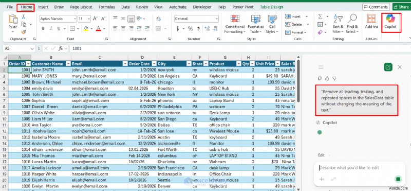 ปรับปรุงการทำความสะอาดข้อมูล Excel ด้วย Copilot:7 ปัญหาทั่วไปที่แก้ไขได้ในคลิกเดียว