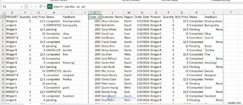 ปลดล็อกการวิเคราะห์ขั้นสูง:Python ใน Excel ปรับปรุงการวิเคราะห์ข้อมูล
