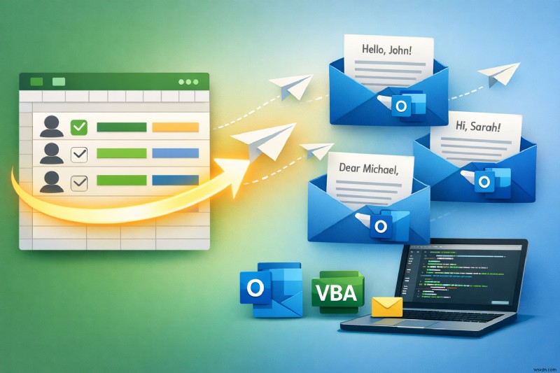 เครื่องมือสร้างอีเมล Excel:สร้างอีเมล Outlook ส่วนบุคคลโดยอัตโนมัติโดยใช้ VBA 