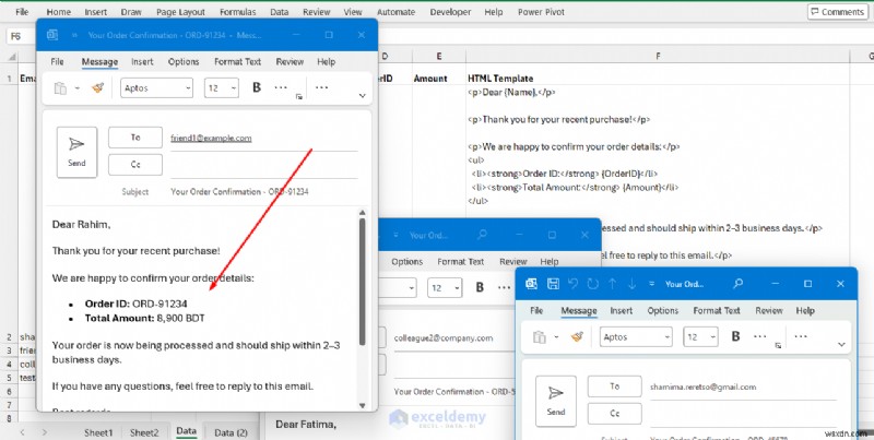 เครื่องมือสร้างอีเมล Excel:สร้างอีเมล Outlook ส่วนบุคคลโดยอัตโนมัติโดยใช้ VBA 