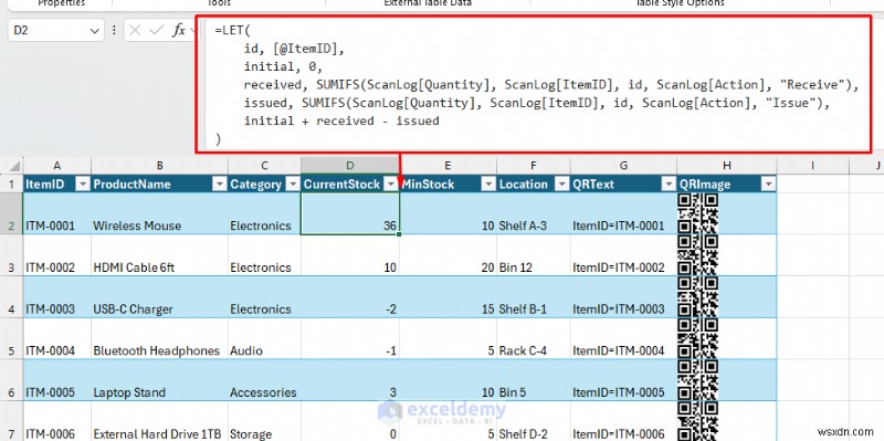 สร้างตัวติดตามสินค้าคงคลังด้วยรหัส QR ใน Excel – เรียบง่าย คุ้มค่า และเชื่อถือได้ 