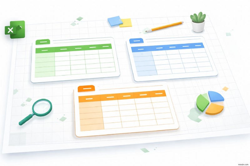 การเรียนรู้หลายตารางบนแผ่นงาน Excel แผ่นเดียว:คำแนะนำทีละขั้นตอน 