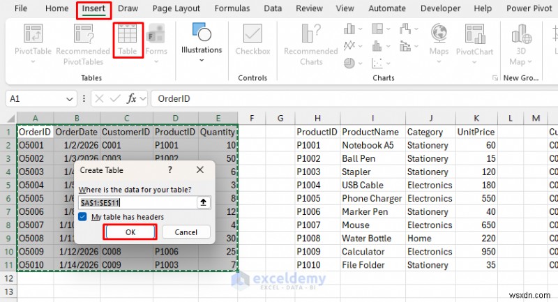 การเรียนรู้หลายตารางบนแผ่นงาน Excel แผ่นเดียว:คำแนะนำทีละขั้นตอน