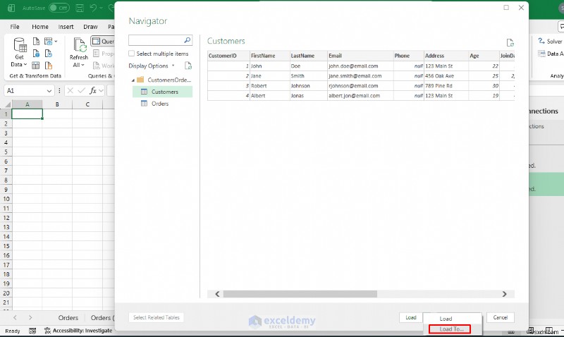 คำแนะนำทีละขั้นตอน:การนำเข้าข้อมูล Microsoft Access ลงใน Excel
