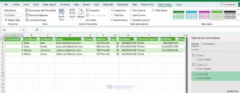 คำแนะนำทีละขั้นตอน:การนำเข้าข้อมูล Microsoft Access ลงใน Excel