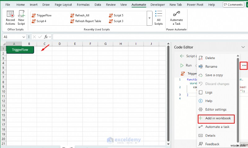 เปิดใช้ Power BI และ Power Automate จากปุ่ม Excel:คำแนะนำทีละขั้นตอน 