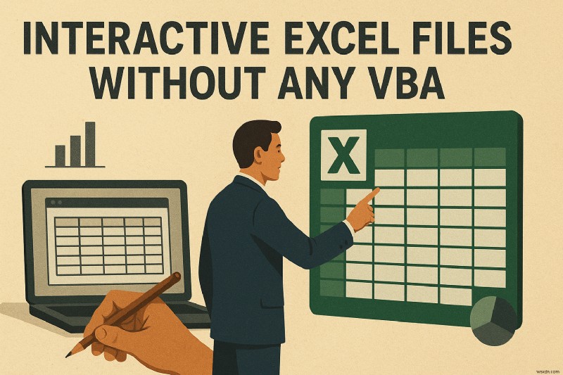 สร้างสมุดงาน Excel แบบโต้ตอบโดยไม่มี VBA:คำแนะนำทีละขั้นตอน 