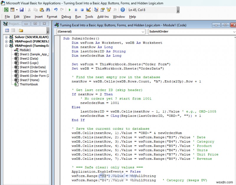 สร้างมินิแอปที่ใช้งานได้จริงใน Excel ด้วยปุ่ม แบบฟอร์ม และลอจิกที่ซ่อนอยู่ 