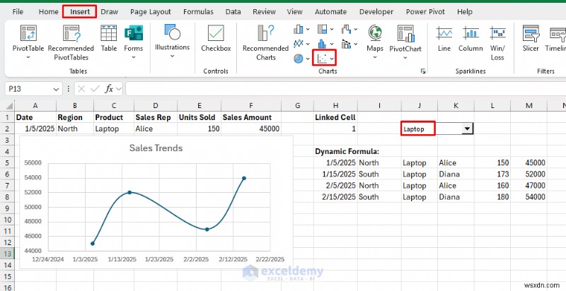 สร้างแผนภูมิ Excel แบบเรียลไทม์เชิงโต้ตอบสำหรับการแสดงข้อมูลแบบไดนามิก