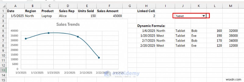 สร้างแผนภูมิ Excel แบบเรียลไทม์เชิงโต้ตอบสำหรับการแสดงข้อมูลแบบไดนามิก