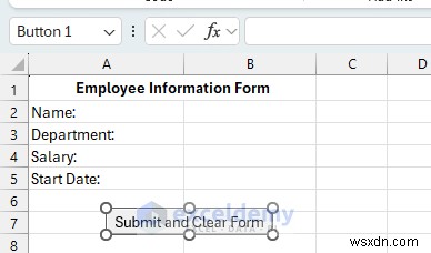 สร้างแบบฟอร์ม Excel แบบล้างตัวเองโดยใช้ VBA และช่วงที่ตั้งชื่อ 