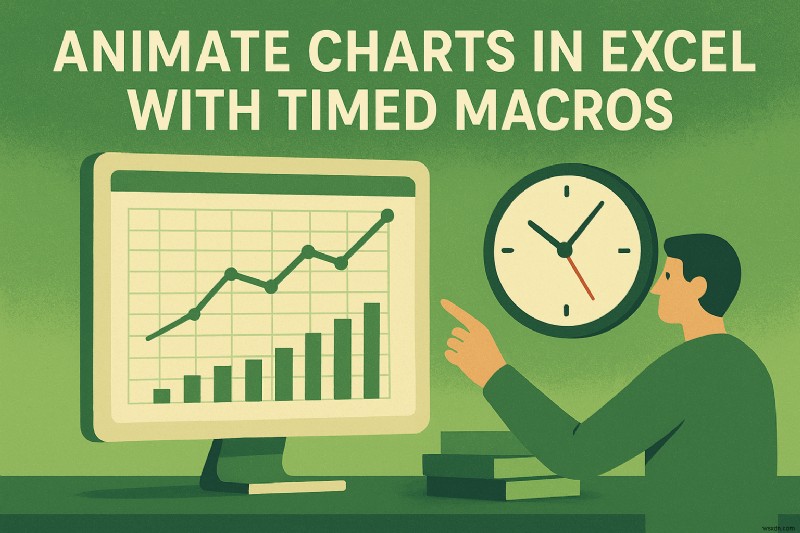 ทำให้แผนภูมิ Excel เคลื่อนไหวด้วยมาโครตั้งเวลา:คำแนะนำทีละขั้นตอน 