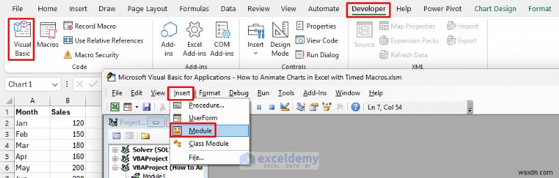 ทำให้แผนภูมิ Excel เคลื่อนไหวด้วยมาโครตั้งเวลา:คำแนะนำทีละขั้นตอน