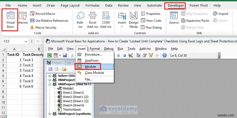 สร้างรายการตรวจสอบที่ล็อกไว้จนกว่าจะเสร็จสมบูรณ์ใน Excel:คำแนะนำทีละขั้นตอนพร้อมการป้องกันลอจิกและชีต